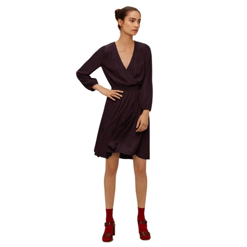 Wilfred  Aritzia ALCAN DRESS Burgundy/ Eggplant Color Size Medium NWT
